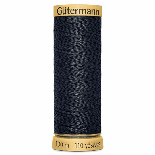 Gutermann Natural Cotton - 100m/110yds - 100% cotton - 5902 - Very Dark Grey