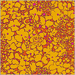 Botanica by Sally Kelly - by Wyndham Fabrics - 100% cotton fabric Periwinkle in Tangerine