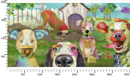 Raise the Woof Pawsome Panel - by Three Wishes Fabrics
