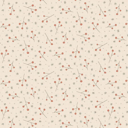 Down Tinsel Lane by Anni Downs for Henry Glass - Berry - Cream