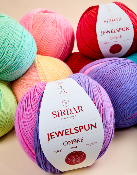 SIRDAR JEWELSPUN OMBRE ARAN, 400G