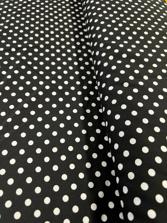 Dark Grey Spotty Dressmaking Fabric - 100% Cotton fabric