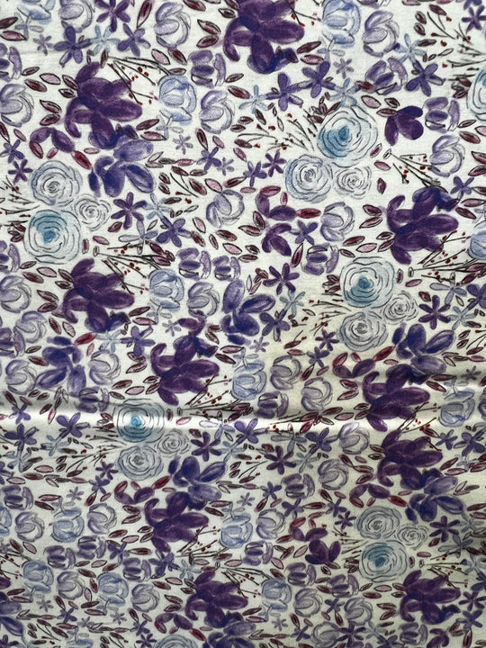 Blue/Lilac White Small Print - Dressmaking Fabric - 100% Cotton fabric