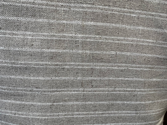 Taupe Cream Stripe - Dressmaking Fabric - Linen Blend