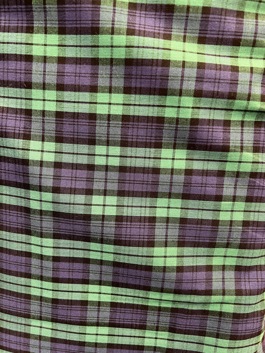 Blue Green Tartan - Lightweight - Dressmaking Fabric - 100% Cotton fabric