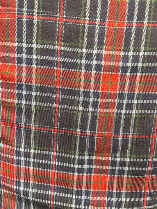 Navy Blue/Red Tartan - Lightweight - Dressmaking Fabric - 100% Cotton fabric