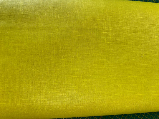 Chartreuse Linen - Dressmaking Fabric - 100 % Linen with Water Repellent coating