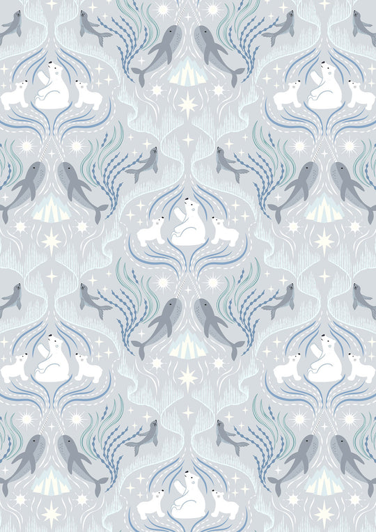 Where the Sky Dances polar bears on ice blue