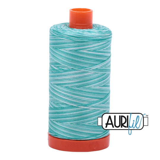 Aurifil Cotton 50 Weight 4654 Variegated Turquoise Foam