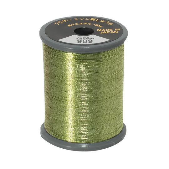Brother Metallic Embroidery Thread Fresh Green 989