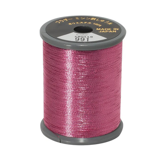 Brother Embroidery Thread Dark Pink Metallic  991