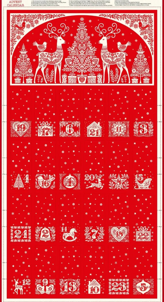 Scandi Advent panel red