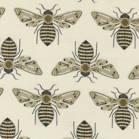 Meadowmere "Cloud" - Bee pattern - 100% Cotton fabric