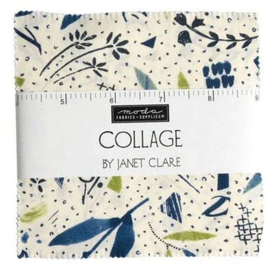 Collage by Janet Clare for Moda - Charm pack (42 x 5”x5”)