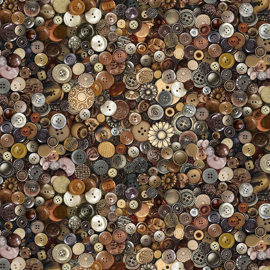 Sew Packed Buttons -Brown