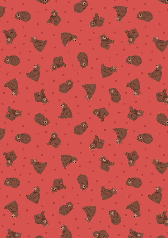 Small Things Snuggle season sleepy bears on red