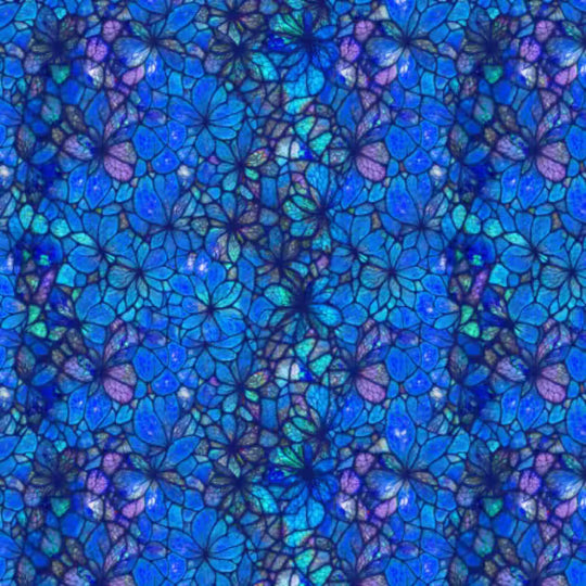 Stained Glass Petals Blue