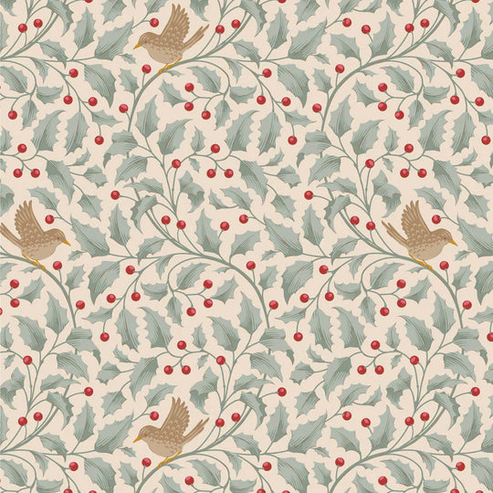 Merry Little Christmas- Holly Birds duck egg