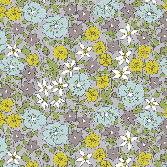 Liberty - Woodland Walk - Daisy Delight (grey) - 100% Cotton fabric