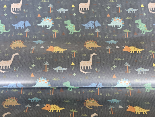 Eco laminate cotton Dinoland Navy