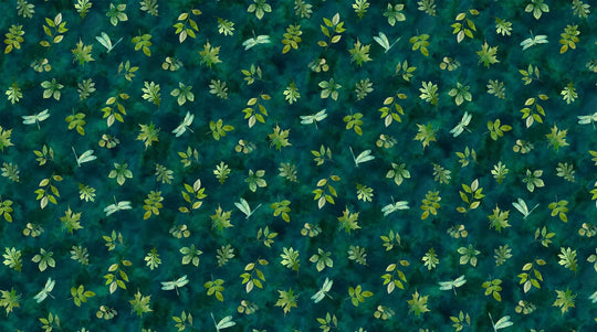 Luscious Digital 69 leaves and dragonflies