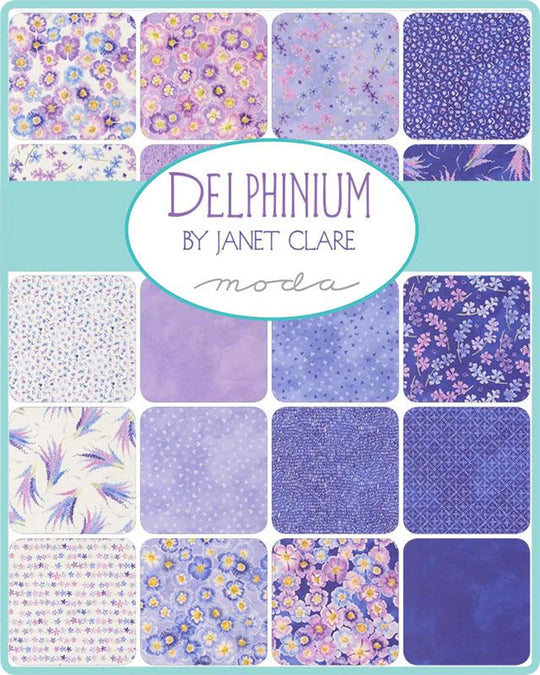 Delphinium by Janet Clare for Moda - Charm pack (42 x 5”x5”)