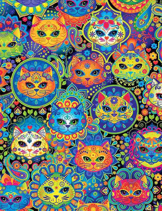 Bright Cat Sugar Skulls