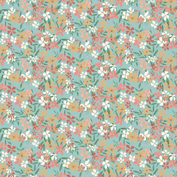 Painted Blossoms - teal