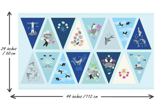 Puffin Bay Bunting by Lewis and Irene - 100% Cotton