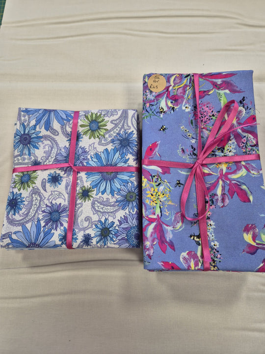 Bargain Fabric Bundle with a pink/purple floral theme