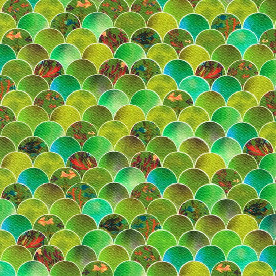 Oceanica -   Olive - 100% Cotton Fabric by Robert Kaufman