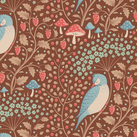 Tilda - Hibernation - Sleepybird - Pecan - 100% Cotton fabric