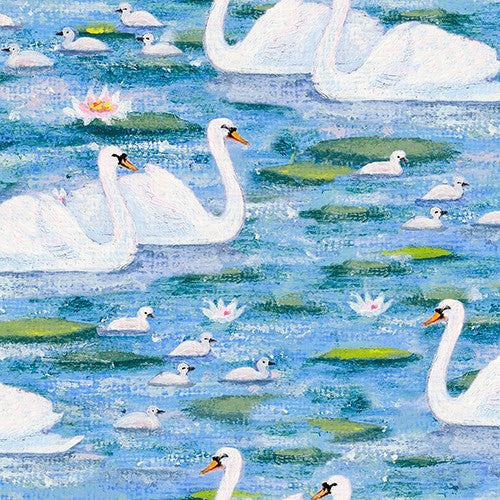 Secret Garden - Swan Lake - 3 WishesFabric - 100% Cotton Fabric Make + Believe