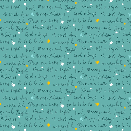 Liberty - Deck the Halls - Well wishes (blue) - 100% Cotton fabric