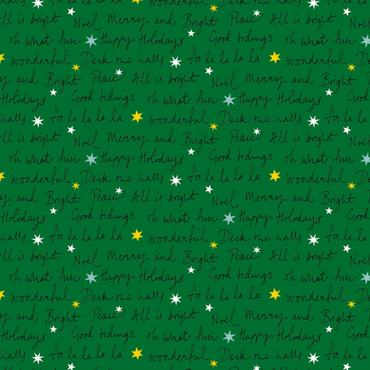 Liberty - Deck the Halls - Well wishes (green) - 100% Cotton fabric