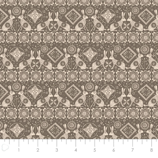 Home on the prairie ; hares on brown