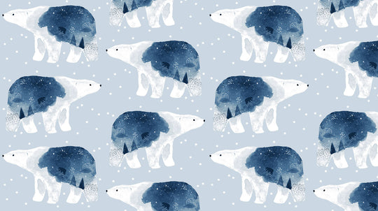 Brave enough to Dream - Misty - Polar bears - Dear Stella - 100% Cotton fabric