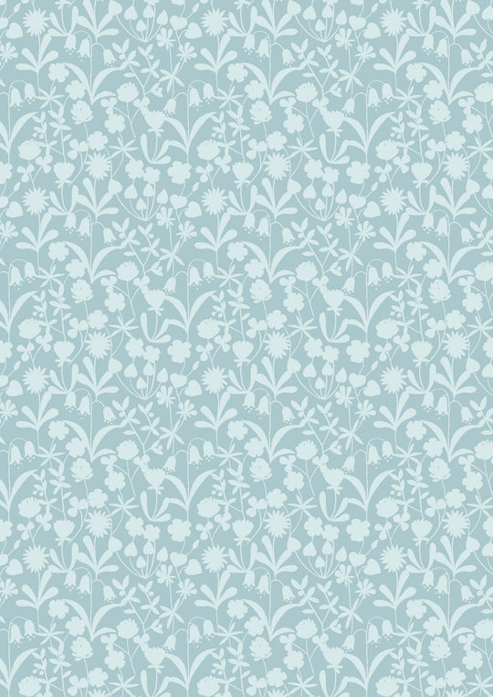 Bluebell Wood Reloved - Mint blue floral - Lewis and Irene - 100% Cotton fabric