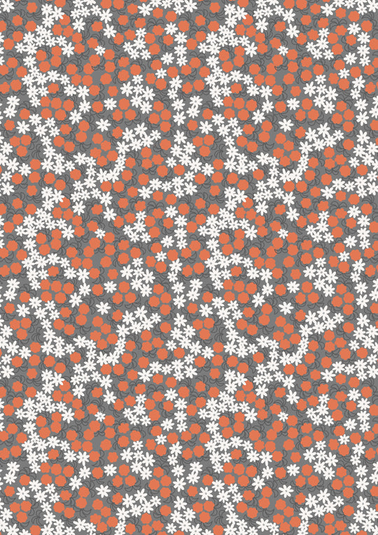 Bear hug - Cloudberries on dark grey - Lewis and Irene - 100% Cotton fabric