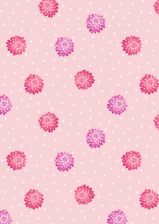 Love Blooms dahlias on pale pink