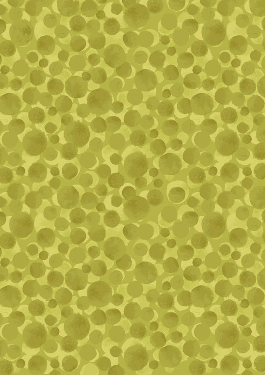 Bumbleberries golden green 292 - Lewis and Irene - 100% Cotton fabric