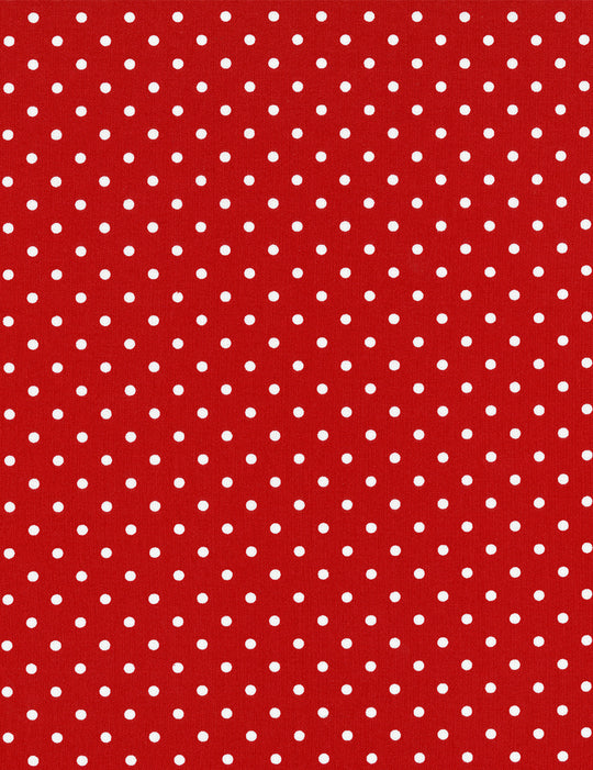 Dot - red with white dots - 100% Cotton fabric