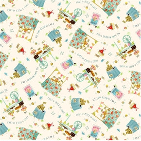 Bake sale - cream - EQS fabrics - 100% Cotton fabric