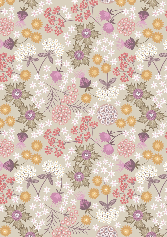 Puffin bay Sea Holly Floral on Natural